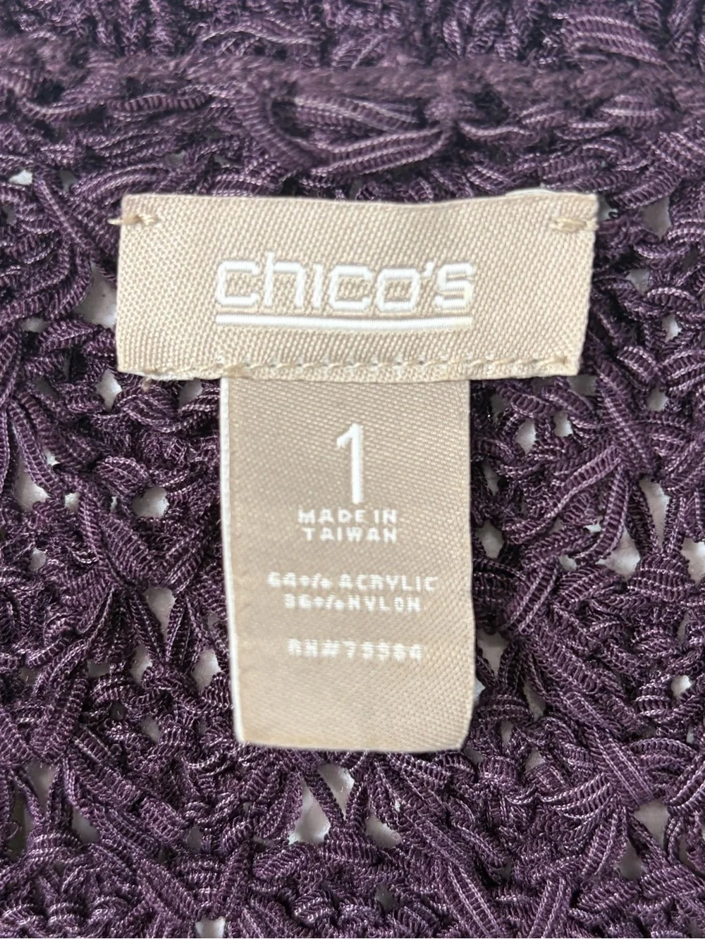 Chico's Open-Front Cardigan Sweater - Deep Plum (1)